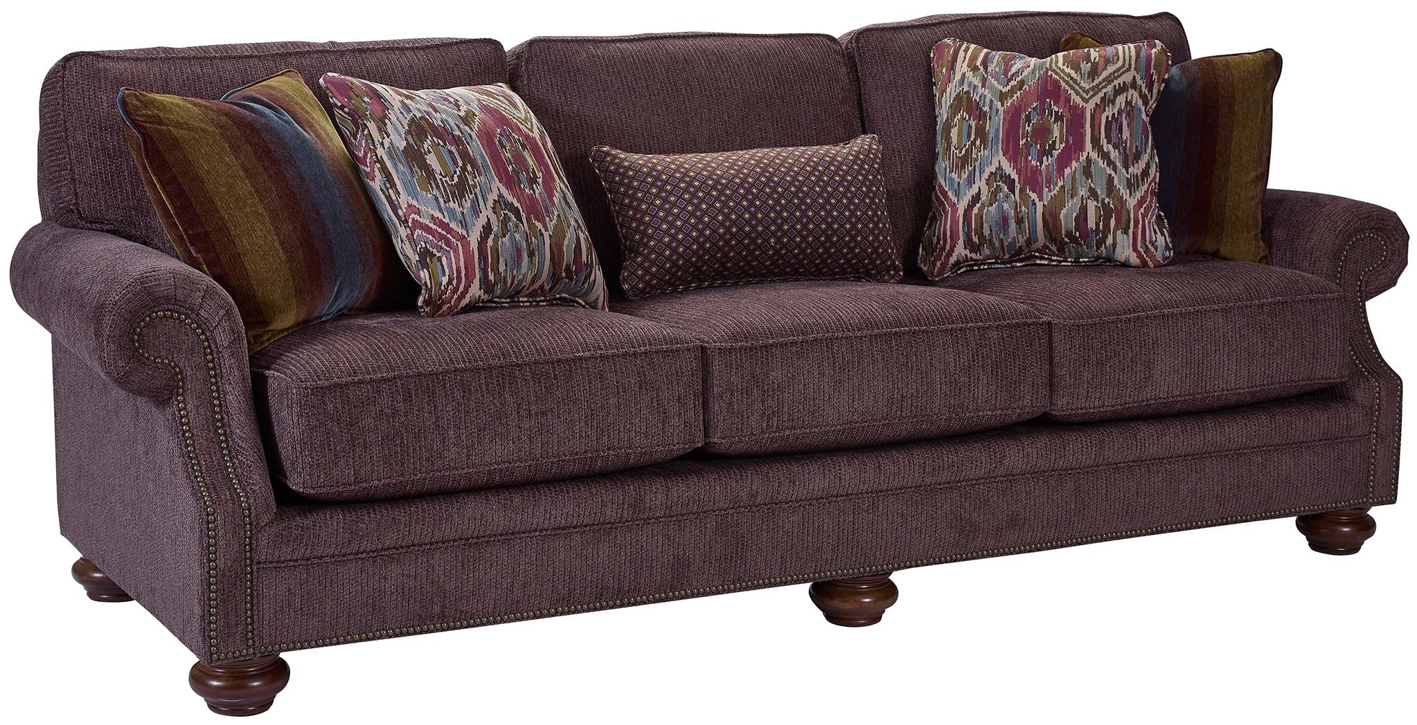 Broyhill Express Heuer Traditional Rolled Arm Sofa with Nail Head Trim